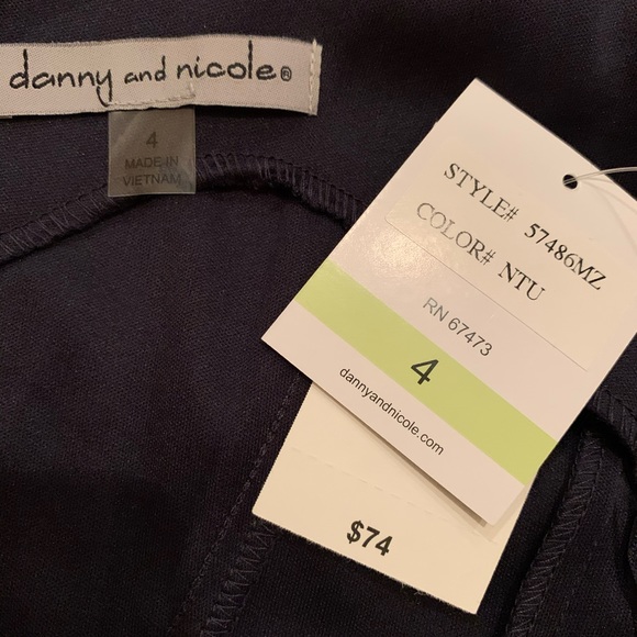 Danny and Nicole Navy Blue A-line Dress NWT Size 4 - Picture 8 of 9